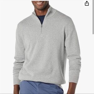 Amazon essential half zip grey sweater sweatshirt